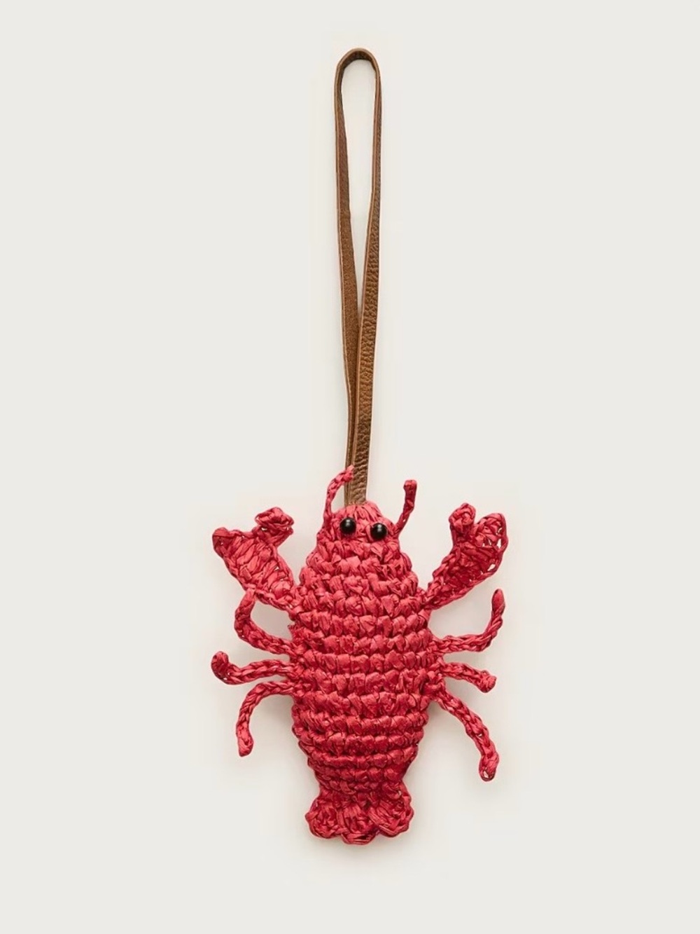 J. Crew Raffia Lobster Bag Charm in Rich Crimson. Brand new!